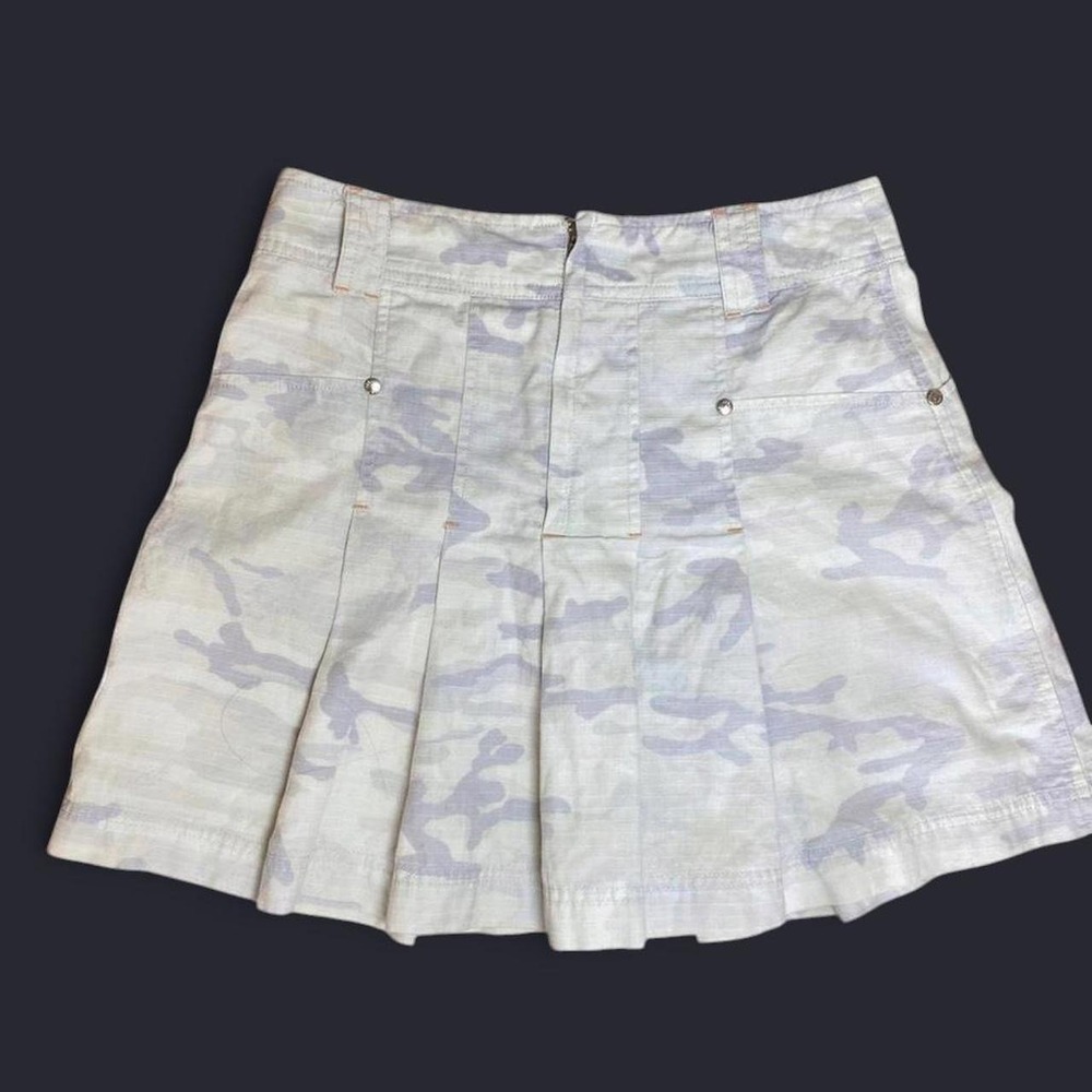 Y2K Camo Pleated Mini Skirt Size 25 Grunge Indie Fairy Cottagecore Pockets